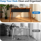 SHUWEI 36" Under Desk Cable Management Tray, Premium Fabric Cable Management for Desk, Clamp/Screw Mount Cable Tray for Office and Home (Black, 36" L)