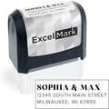 ExcelMark Address Stamp - Custom Return Address Stamp with Elegant Designs, Vibrant Colors & Patterns – Perfect for Mail, Invitations & Gifts (Black Mount, The Statement)