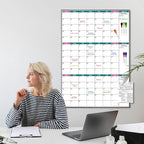 ARCOBIS 3-Month Dry Erase Calendar for Wall, 39"x28" Magnetic Whiteboard Calendar with Black Aluminum Frame, Monthly Calendar Board for Office, Home, School