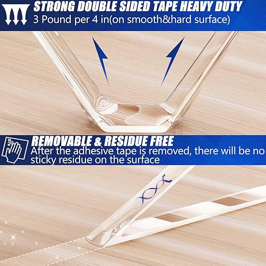 10 Rolls-9.85 FT Double Sided Mounting Tape Heavy Duty Removable,Clear Thick Nano Tape Adhesive Reusable,Wall Poster Picture Hanging Strips Putty, Sticky Tack Gel Glue for Hangers,Photo