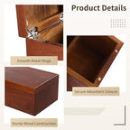 Wooden Business Card Holder, 4-Compartment Card Storage Box, Business Card Organizer, Desktop Divided Index Card Box for Office, Home, 11.1×4.4×3"
