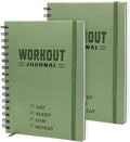 Nextnoid Hardcover Fitness Planner Workout Journal for Women & Men - Undated A5 Sturdy Workout Notebook to Track Gym & Home Workouts - Green Separately Packaged 2 Pieces