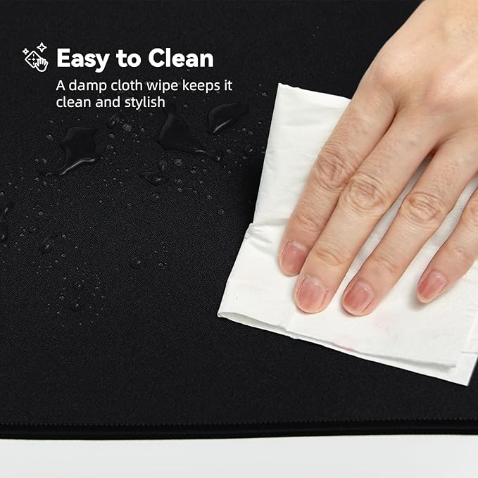 Reniteco Large Gaming Mouse Pad with Durable Stitched Edges, Non-Slip Rubber Base, Big Computer Keyboard Mouse Mat Desk Pad for Home Office Gaming Work, 27.6''x11.8''x0.12'', Black