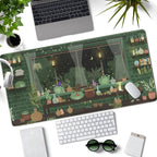 Mechanical Cattle Cute Desk Mat Kawaii Frog Mouse Pad Green Desk Anime Mat Large Gaming Mouse Pad Desk Computer Keyboard Pad Desk Home Office Accessories Girl Stitched Eges (31.5x15.7 in) WER236