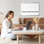 Large Weekly Dry Erase Board, Weekly Planner whiteboard with Hourly time Slots, Whiteboard Weekly Calendar for Schedule for Wall 36" X 24" Double-Sided for Office, Home and School