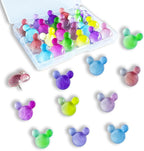 24 Pcs Thumb Tacks,Cute Push Pins,Colorful Decorative Pins,Mouse Tacks,for Bulletin Board,Cork Board,Class Decor Office or Home (24 Pcs - Gradient)
