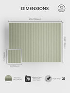 Bumusty Large Cork Board Alternative-47 x35 Felt Bulletin Board Tiles, with 30 Pushpins, 70 Adhesive Tabs, 12-Pack Slat Wall Paneling, Cork Boards for Office Push Pin Board Felt Board-Sage