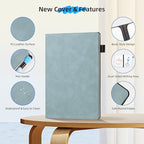 AGM Portable White Board Dry Erase Notebook, 8.4" x 6" Double Sided Folding Whiteboards with 3 Pens, Small Travel Dry Erase Board Skin-Friendly Material for Study, Meeting, Planning, Ocean Blue