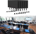 Goakwwuz Conference Room Table, Folding Conference Tables,Thicken Grey Tabletop,Flip Top Wooden Seminar Meeting Room Table for Conference Room Offices (6, Black, 70.8”)