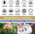 Overseas Black Paint Pens Paint Markers - Permanent Acrylic Markers 12 Pack, Water-Based, Quick Dry, Waterproof Marker Pen for Rock, Wood, Plastic, Metal, Canvas, Glass, Fabric, Mugs. Medium Tip