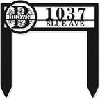 Personalized Metal Adress Sign With Stakes，Home Address Signs for House,Custom Yard Signs for Houses with Stakes,Address Signs house number signs for Yard, House Numbers for Outside