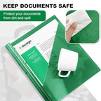 Teling 24 Pcs Clear Front Report Covers with 3 Prongs, Plastic Green Presentation Folders Bulk with 3 Pockets for A4 and Letter Size Paper, 90 Sheet Capacity, Document Covers for School Business