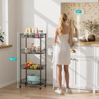 SINGAYE Shelf Closet Wire Shelving：Adjustable Metal Unit for Laundry Room Organization Bathroom Kitchen Home Storage with Wheels Pantry Rack Shelves