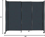 Versare Straightwall Sliding Portable Wall Partition | Freestanding Office Dividers | Locking Wheels | Temporary Room Separator | 7'2" Wide x 6' Tall Blue Spruce Fabric Panels