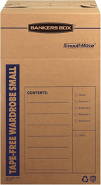 Bankers Box Short Wardrobe Box 3 Pack, Tape-Free Design, 20-in x 20-in x 34-in (7710401)