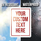 Custom Sign, Personalized Signs for Office, Business, Workplace, Warehouse, Airbnb, Warning Label, Delivery Red Border Signs, 7x10 Inches, Rust Free PVC, Waterproof, Hazard Information, Made in USA
