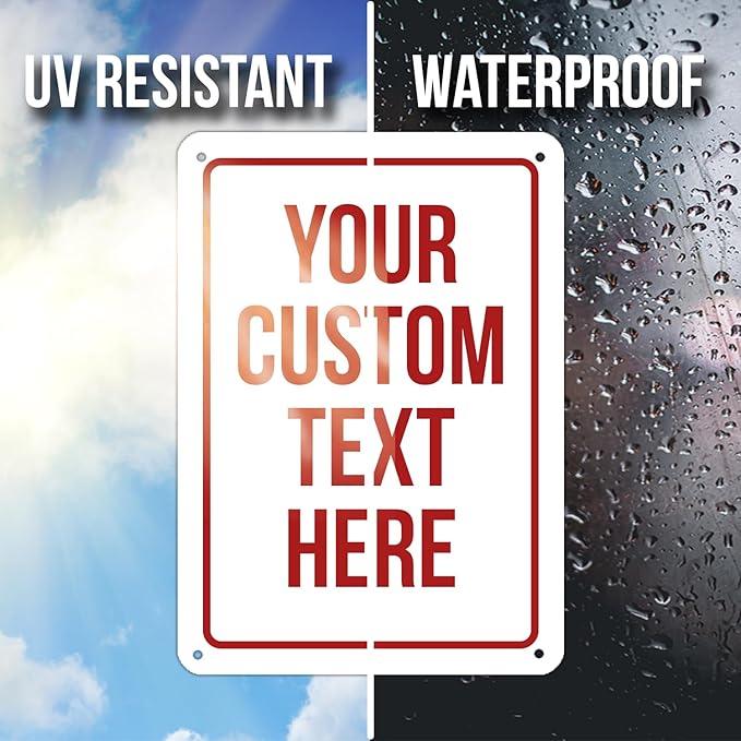 Custom Sign, Personalized Signs for Office, Business, Workplace, Warehouse, Airbnb, Warning Label, Delivery Red Border Signs, 12 x 18 Inches, Rust Free PVC, Waterproof, Hazard Information, Made in USA (Multi-color, 12 x 18")