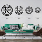 Personalized Family Name Sign Custom Family Metal Signs Monogram Letters Wall Decor Personalized Name Signs for Home Decor Personalized Metal Sign Established Sign Initial Split Letter Monogram Sign