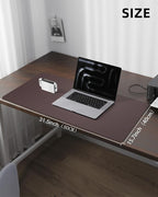 PU Leather Mouse Pad & Desk Mat - 31.5"x15.7" Large Non-Slip Office Desk Pad, Waterproof Laptop & Writing Surface, Premium Workstation Cover for Home & Office (Coffee Brown)