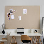 Large Bulletin Board - 72 x 48 Inches, Decorative Felt Pin Board for Wall - 6' x 4' Foldable Photo Display Board with Self-Adhesive Tape, Includes 20 Push Pins - Beige Brown