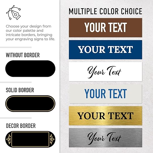 Custom Wall or Door Sign, Personalized Buble Plaque Engraved Message For Bussiness, Property And Home Indoor/Outdoor, 2x6 Inches, Made in USA by Sigo Signs