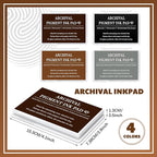 MotiMind 4 Pcs 4 Colors Archival Pigment Waterproof Ink Pad for Stamps 3.7 x 2.5 Inch Permanent Waterproof Ink Pad for Card Making, Stamping, Scrapbooking Gift