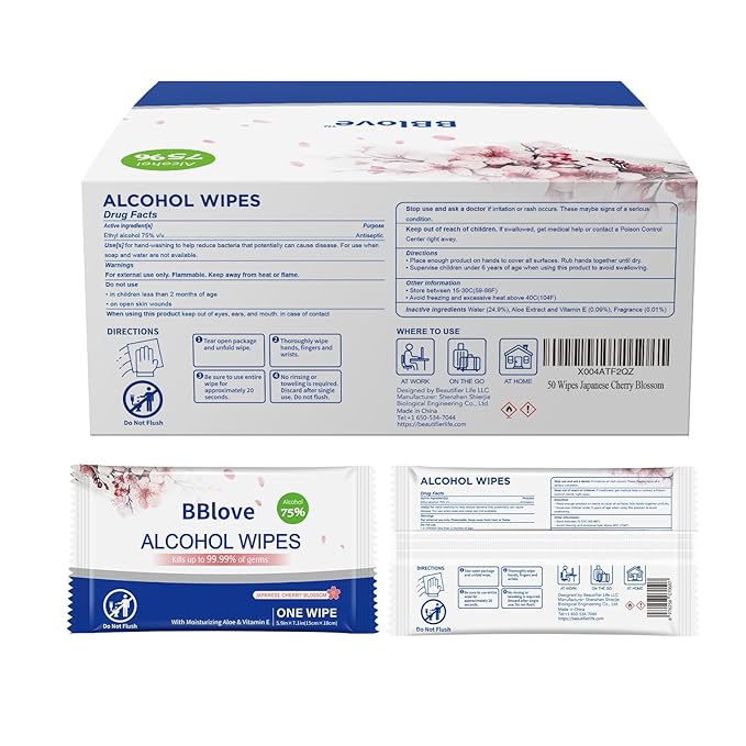 75% Alcohol Hand Sanitizer with Aloe Moisturizer & Vitamin E for On-the-Go Use, All-Purpose Travel Wipes Count, Restaurant, Home Office