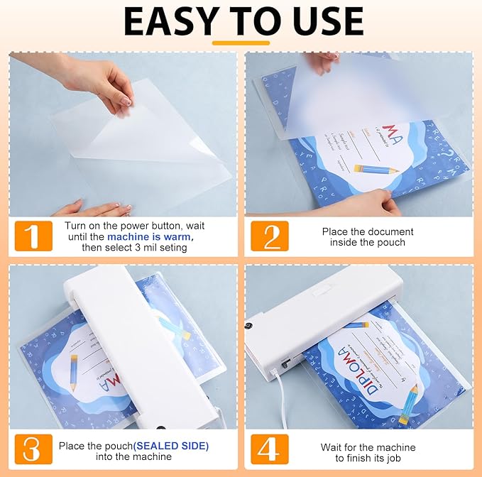 500 Pack Laminating Sheets, Holds 8.5 x 11 Inch Sheets, 3 mil, 9 x 11.5 Inches Thermal Laminating Pouches Lamination Sheet Paper for Laminator, Clear, Letter Size, Office and School Supplies