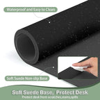 Boutilon Leather Desk Pad Protector,Non-Slip Mouse Pad,Laptop Desk Pad,Office Mouse Mat,Waterproof Leather Desk Blotter,Desk Writing Pad for Office and Home (L-Black,35"x 17")