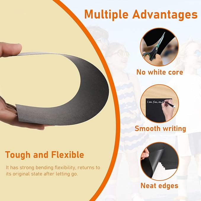 100 Sheets Black Cardstock 8.5 x 11 Certificate Paper, 75lb Premium Printer Paper Card Stock for Invitatins, Crafting, Memus, DIY Making Cards, School Scrapbooking, Graduations