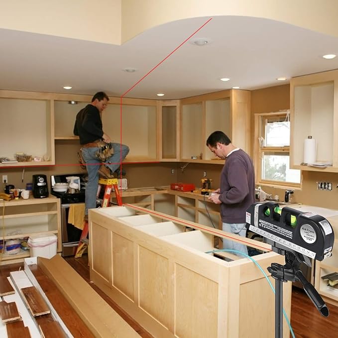Laser Level Tool Multipurpose Laser Level Line Laser Kit With triangle bracket for Picture Hanging, cabinets Walls by AikTryee