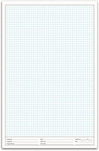 11x17" Graph Paper Pad, for Blueprint Drawings, Drafting, Engineering & Planning, with header for documentation. Quadrille grid paper pads with blue lines, high brightness, 50 sheets per pad (5 Pads)