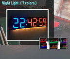 ETEBRG 26'' Huge Digital Wall Clock, Home Gym Interval Workout Timers, with Countdown, Stopwatch, 7-Color Light, 8-Alarms, Calendar/Temperature Display, for HIIT/Tabata/FGB/EMOM (White)