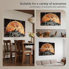 UMIACOUSTICS 8 Pcs 0.7Inch Thick Art Acoustic Panels, Total 47.2” x 31.5” Decorative Acoustical Wall Panels, Sound Absorbing Art Panels for Home, Office, Hotel, Recording Studio, Golden-Star Shines