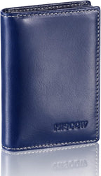 Leather Business Card Case Holder for Men & Women, Italian Calfskin