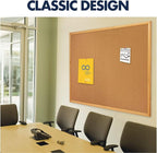 Quartet Cork Board, Bulletin Board, 4' x 6' Corkboard, Oak Finish Frame (307)