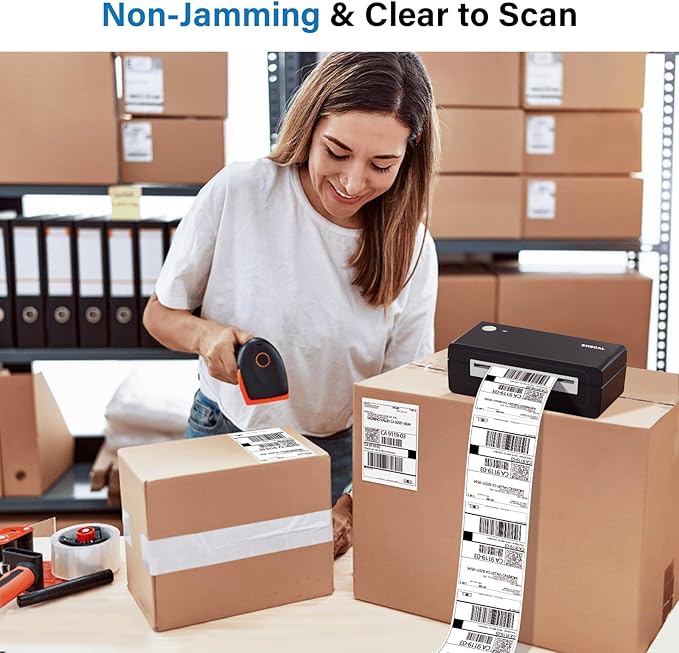 Thermal Shipping Labels 4x6-500 Labels Fan-Fold, Mailing Postage Paper for Thermal Printers, Strong Adhesive, Jam-Free, Compatible with JADENS, Rollo, Munbyn, for Office & Home