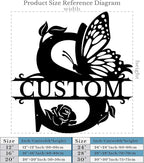Personalized Custom Letter Name metal Signs,Custom Black Letter Monogram Wall Art Decor,Metal Signs Plaques Outdoor wall Decorative Signage (S)