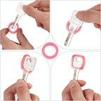 Blulu 80 Pcs Key Labels Key Color Covers Caps Tags Covers Set Plastic Keys Identifier Rings Toppers for Tags Organization House, 2 Styles(Macaron Color)
