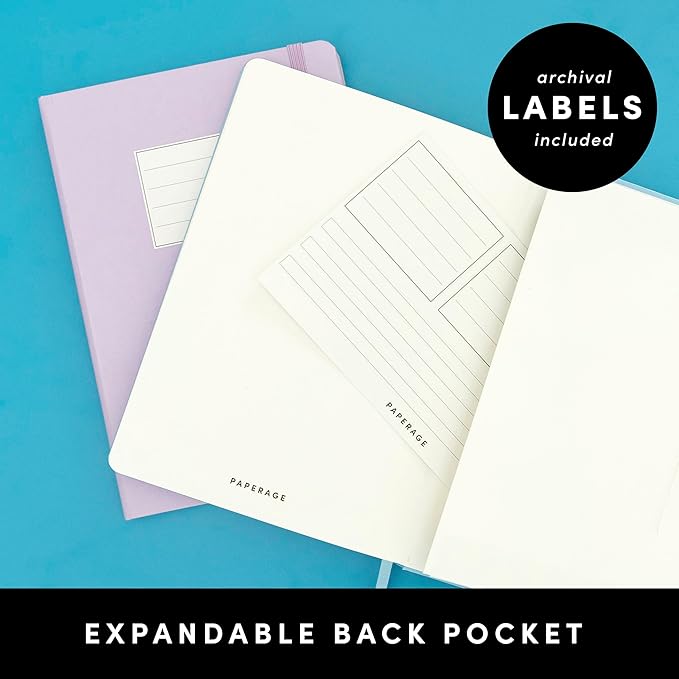 PAPERAGE Lined Journal Notebook, (Navy), 160 Pages, Medium 5.6 in x 8 in - 100 GSM Thick Paper – Hardcover Journaling Notebook for Work, School & Note Taking