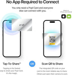 Popl Smart NFC Business Card - Sleek Modern Digital Business Card w/Instant App-Free Sharing - Customizable NFC Cards Compatible w/iPhone & Android (Silver)