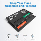 Wellness Room Office Sign, Do Not Disturb Privacy Slide Door Sign, In Use And Available Slider Indicator, Matte Black 8.8"x 4.9"