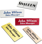 Custom Engraved Name Tag Badges for Business, Personalized Identification with Pin, Magnetic, Adhesive, or Blank Backing, 1"x3"-Green/White Text