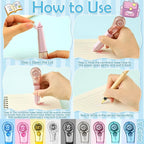 auroray 9 Pack Correction Tape Pens 1/5" X 236", 9 Color Correction Tape Comfortable Pen Shape Correction Pen Easy to Use Applicator for Instant Correction Students School Office Supplies