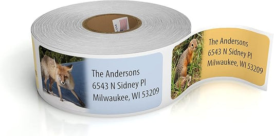 Customized Personalized Address Labels - Made in The USA by Kenco (500 Labels, Forest Wildlife)