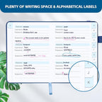 MOSA BEAR Password Keeper Book with Alphabetical Tabs，4.3"x5.7" Small Password Books for Seniors Password Notebook for Internet Website Address Log in Detail（Dark Blue） [unknown_binding]