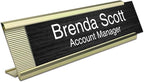 10 Pack 2" x 8" Aluminum Desk Name Plate Holder, Office Name Plate Holder for Desks, Desk Sign Holder for Office Conference, Meeting Room or Other Business Event (Gold)