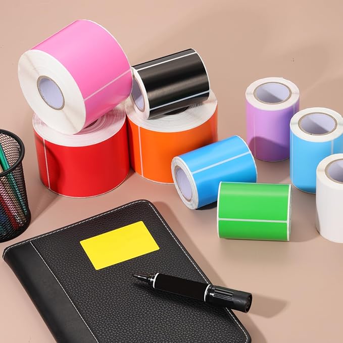 PATIKIL 2 x 3 Inch Rectangle Inventory Color Coding Labels 2 Roll, Square Self-Adhesive Inventory Label Stickers for Office Home Organization Name Tags, 250 Per Roll, Blue