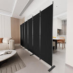 C-Hopetree 6 Panels Room Divider, 6 Ft Tall Indoor Folding Privacy Screen, Portable Partition Separator, Freestanding Separation Temporary Wall for Office, Bedroom, 120" W X 71" H, Black