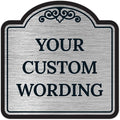 Custom Decorative Sign, Personalized Metal Sign for Business, Driveway, Home, Airbnb, Office Door Plaque, Brushed Nickel Sign, 18x18 Inches, ACM, Fade Resistant, Made in USA by Sigo Signs